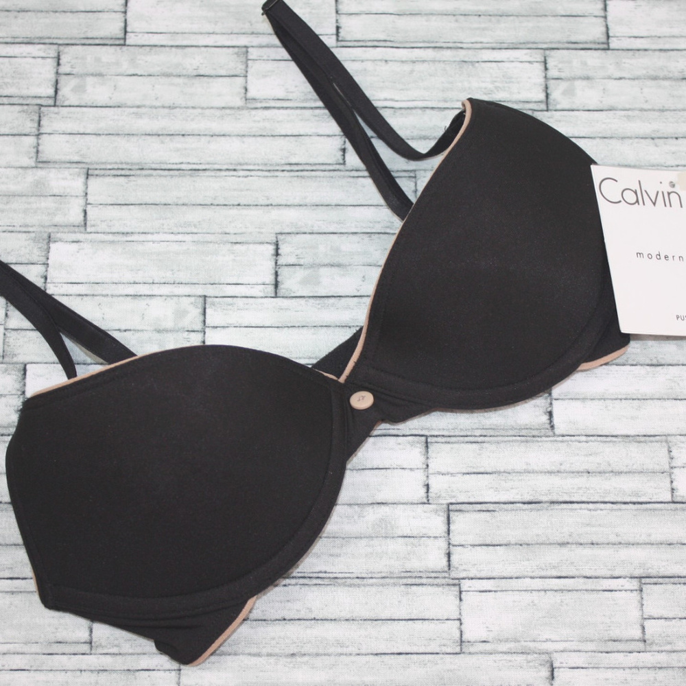 34C Calvin Klein NWT Black Push Up Underwire Bra